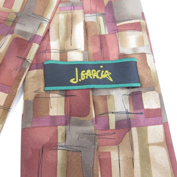 J. Garcia Vintage 2003 Tie 100% Silk Men's Classic Brown & Red Tones - Picture 9 of 12